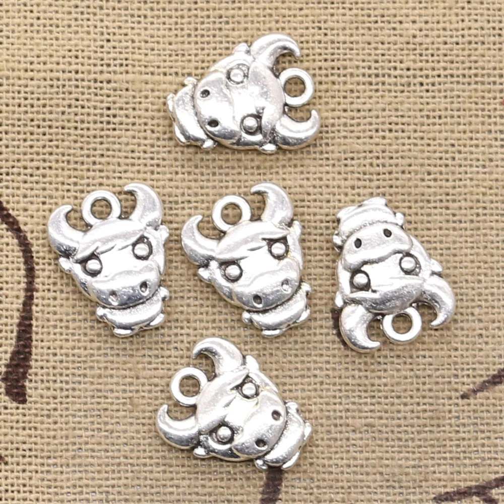 

12pcs Charms Cow Bull Ox 12x15mm Antique Making Pendant fit,Vintage Tibetan Silver color,DIY Handmade Jewelry