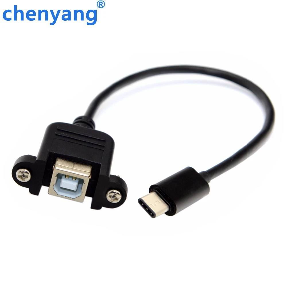 USB-C USB 3 1 Тип C папа к стандарту 2 0 B Женский кабель для передачи данных с винтами