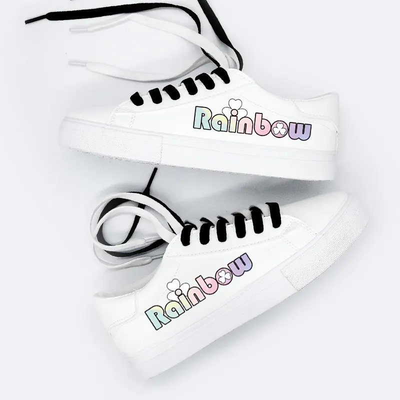 

Colorful Capitals Printed White Sneakers Lace Up Canvas Shoes Women Tennis Sport Shoes Vulcanize Shoes with New Designer