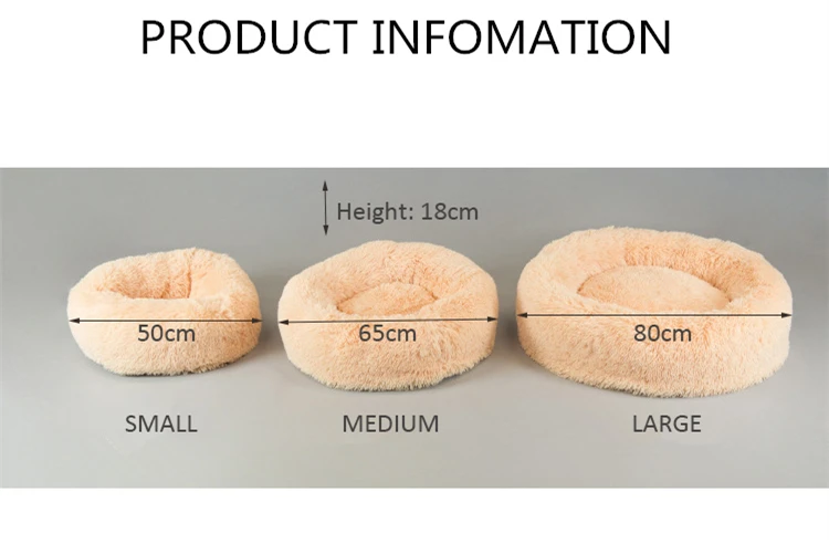 Роскошная кровать для собаки из искусственного меха круглая подушка для пончика для маленьких собак и кошек уютная и удобная зимняя теплая кровать для питомца моющаяся Съемная крышка