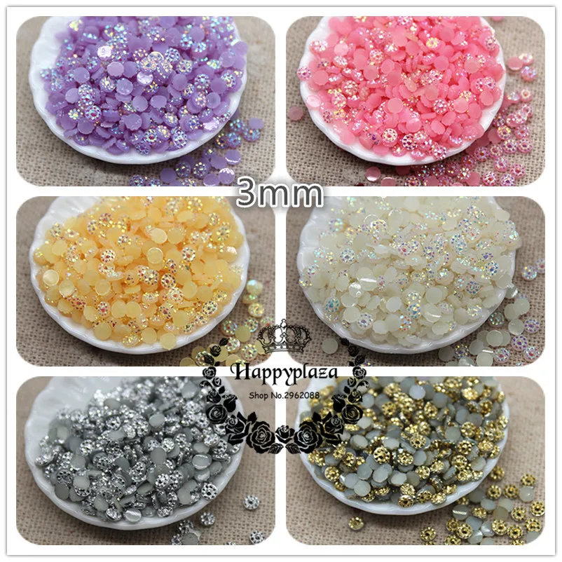 

5000PCS 3mm Bling Resin Rhinestone Round Sunflower Flatback Cabochon Stone DIY Jewelry/Craft Decoration