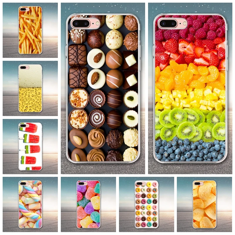 

Phone Cases For iPhone X 8 7 6s 6 Coque Soft TPU Silicone Case Food Pattern back Cover For iPhone 8 7 6s 6 Plus Coque