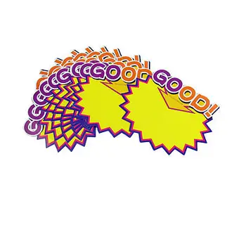 

10 Pcs Supermarket Good Pattern Serrated Brim Advertising Pop Price Tags
