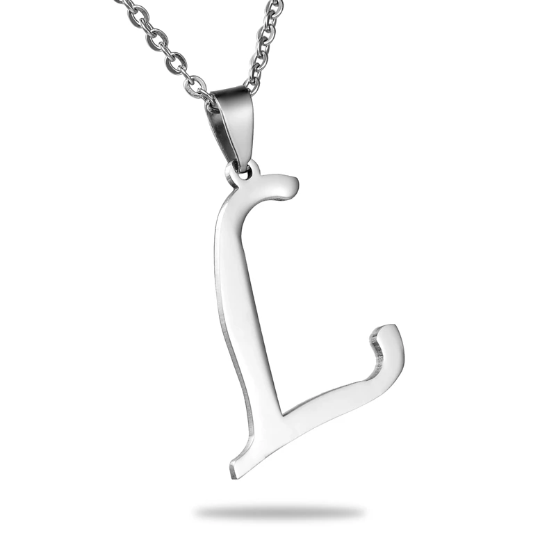 

2019 Stainless Steel Lettering "A-Z" Pendant Necklaces For Men Women Romantic Gold Silver Love Necklace Female Jewelry Gift