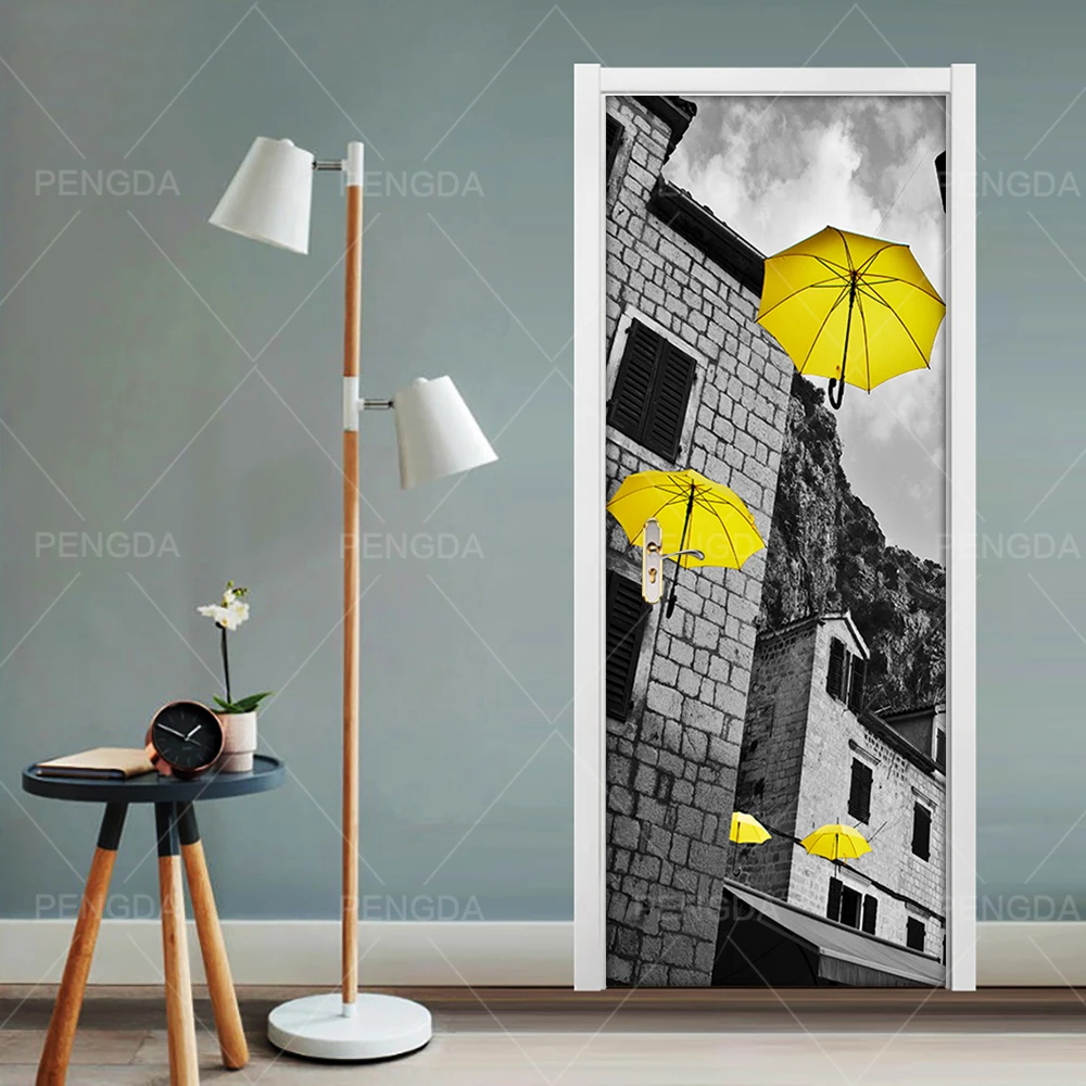

Self Adhesive Wallpapers Renovation Building DIY PVC Sticker On Door Waterproof Entrance Home Decoration Decal Print Art Picture
