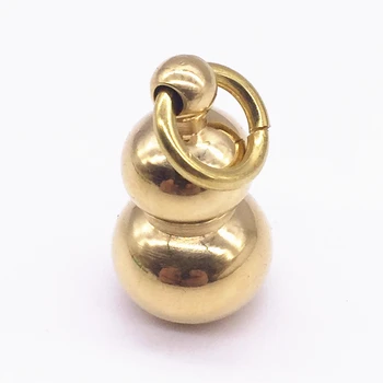 

EDC Solid Brass Gourd Key Ring Calabash Pendant No Rus tPure Hand Pendant Pure Copper Gourd Mirror Cord Zipper Pull Bead