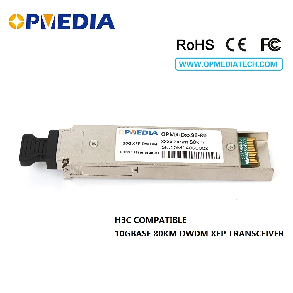 

Equivalent to H3C 10GBASE-DWDM XFP 80KM C-Band(1563.86nm~1528.77nm) transceiver optical module