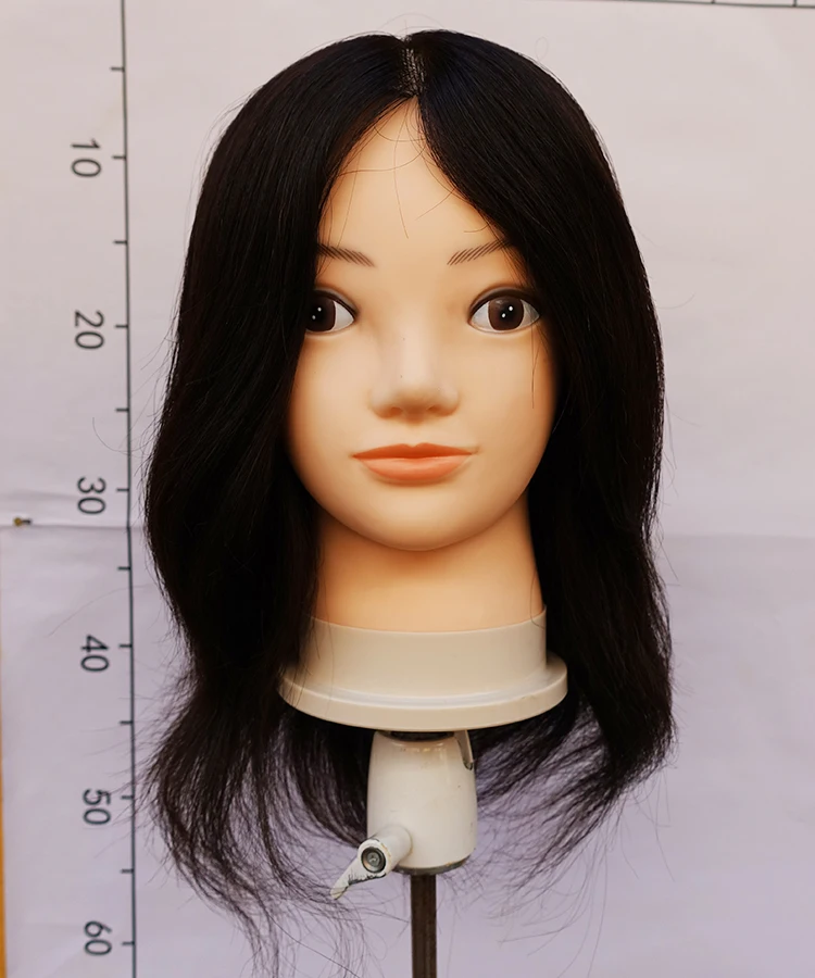 18" 100 Human Hair Mannequin Head Hairdressing Practice Training