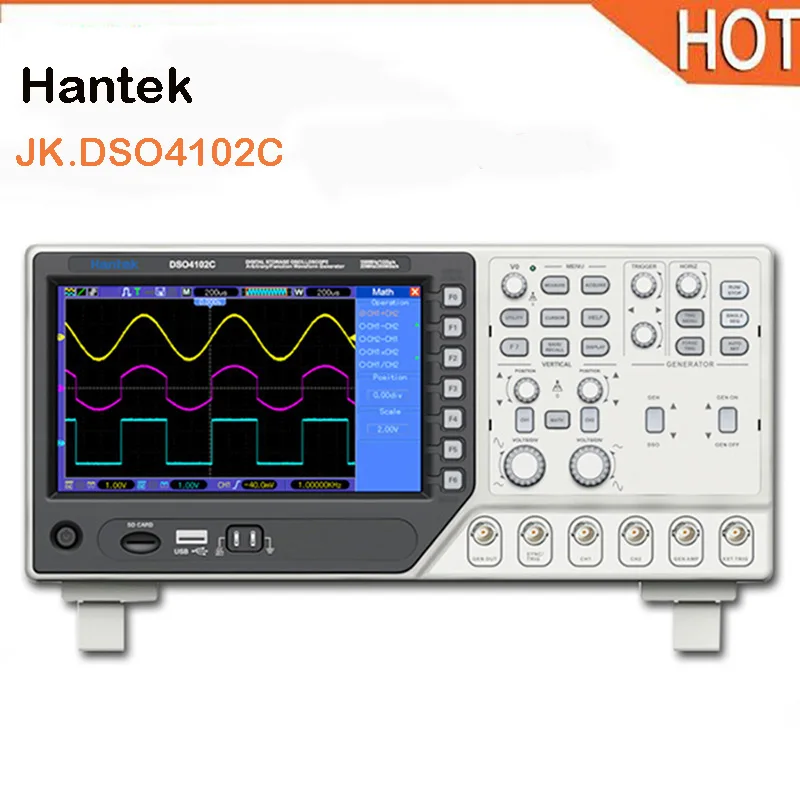 

Hantek DSO4102C Digital Multimeter Oscilloscope USB 100MHz Bandwidth 2 Channels Handheld Osciloscopio Portatil Logic Analyzer