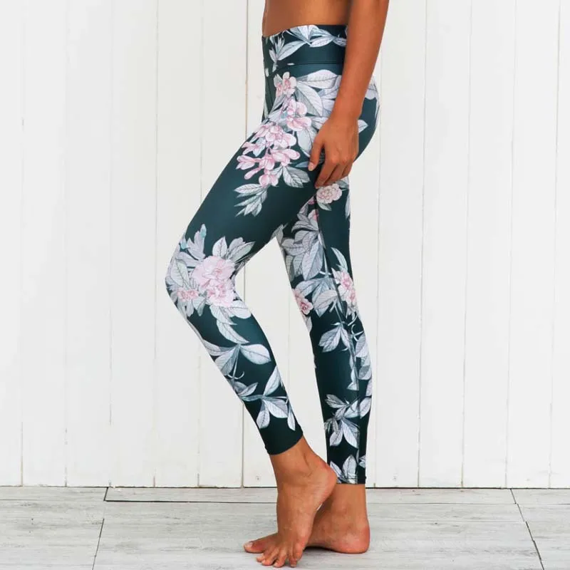 Flower Graphic Sport Yoga Legging Women's Fitness Training Exercise Joga Pants Workout Gym Jogging Jersey Ladies Yoga Clothing