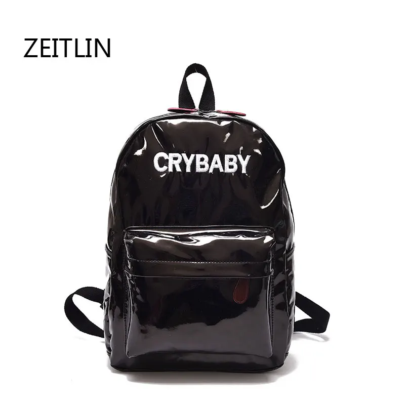 Women Laser Sequins Backpack High Quality Soft Pu Leather School Bags For teenager New Letter Black Backpack Women mochila T1510 Women Laser Sequins Backpack High Quality Soft Pu Leather School Bags For teenager New Letter Black Backpack Women mochila T1510