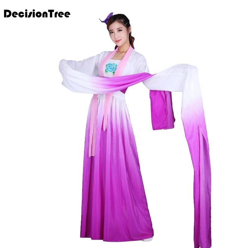 Китайский народный танец, классическое танцевальное платье, танцевальная одежда для девочек, костюмы, топ с рукавами, костюм для сцены