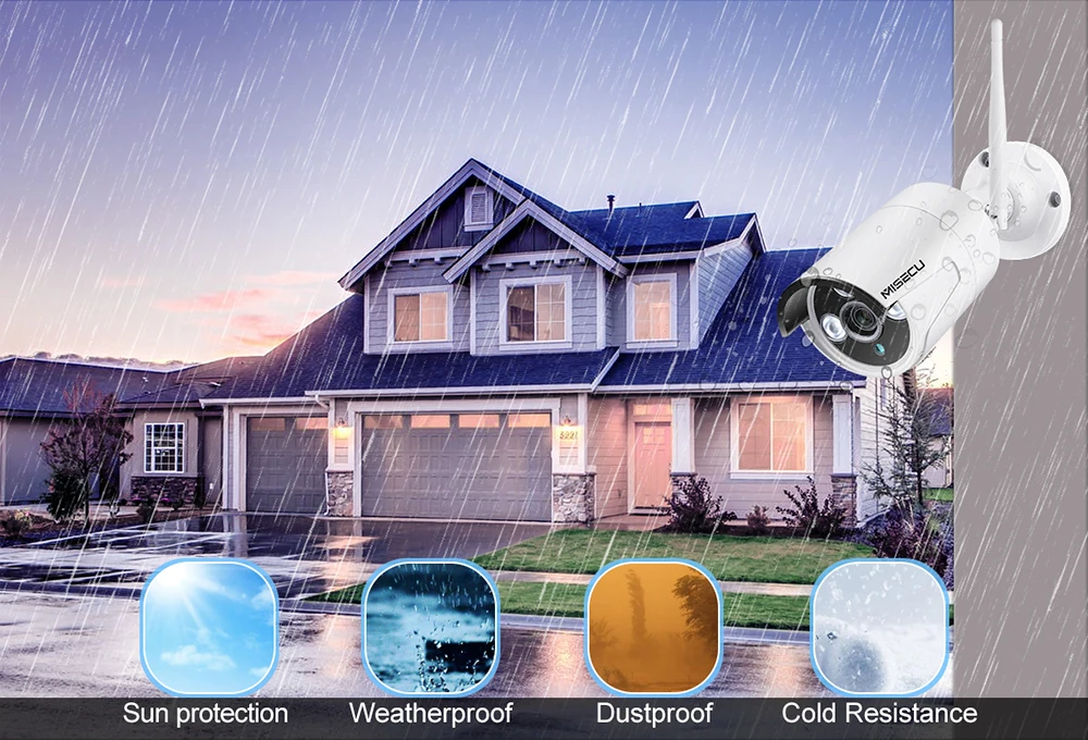  MISECU 8CH 1080P CCTV Wireless System Audio Record 4/8PCS 2.0MP IR Outdoor P2P Wifi IP Security Cam - 32971739031