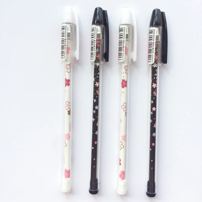 

2X Romantic Sakura Gel Pen Rollerball Pen School Office Supply Student Stationery 0.38mm Black Ink