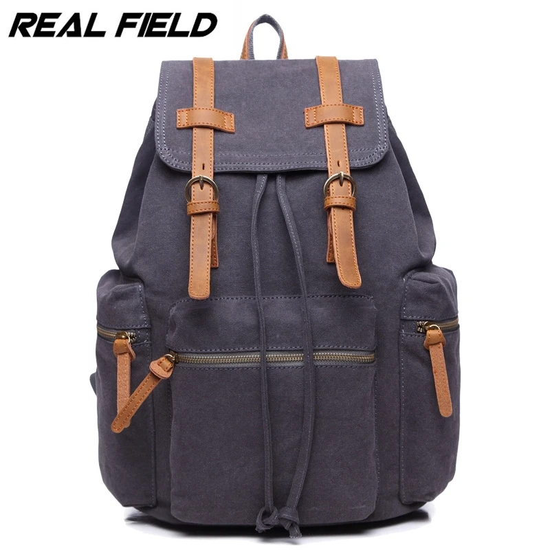 

Real Field New Vintage Backpack Canvas Backpack Leisure Travel School Bag Unisex Laptop Backpacks Men Backpack Mochilas 240