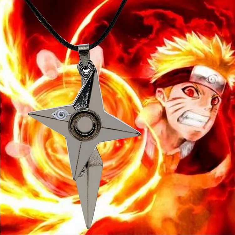 Naruto Wind Shuriken Pendant Alloy Darts Charms Anime Necklaces