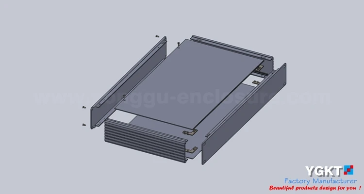 YGH-003 482*44,5-D(ШxВxГ) 1U алюминиевый радиатор rackmount шасси, алюминиевый корпус блока питания