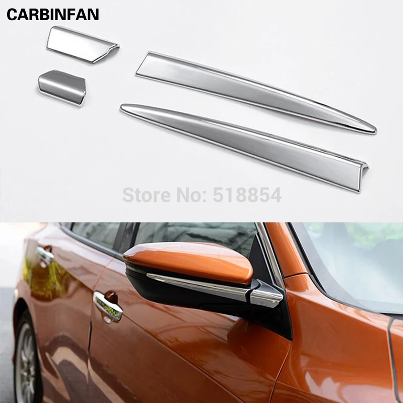 

FIT FOR 2016 2017 HONDA CIVIC REAR VIEW SIDE DOOR MIRROR CHROME PILLAR POST COVER TRIM BEZEL PROTECTOR MOLDING GARNISH 4PCS/SET