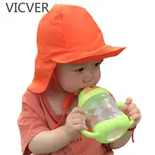 Летние шапки для маленьких девочек, Кепка от солнца для мальчиков, детская пляжная быстросохнущая Кепка, Детские уличные колпачки для ушей, колпачки закрылков, регулируемая защита от ультрафиолета