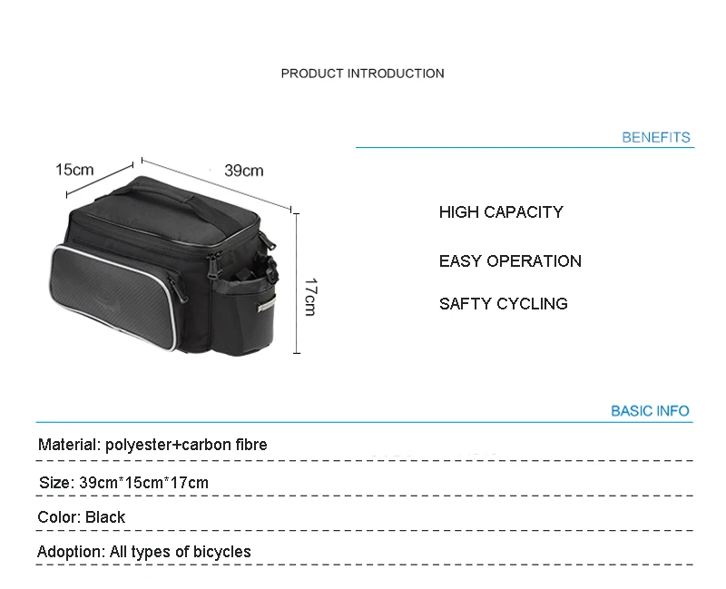 Discount ACEXPNM Portable Mountain Bike Bicycle Bicicleta Bag Rear Carrier Bags Rear Pack Trunk Pannier Package Larger Capacity 1