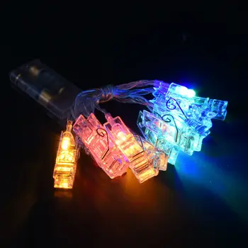 

1M Colorful Crystal LED Card Photo Clip String Lights Christmas Happy New Year Party Wedding Home Decor Fairy Lamp