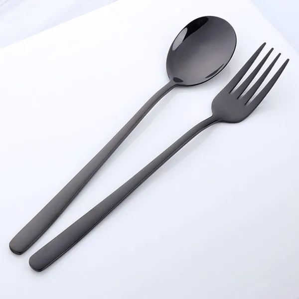 Promotion 2PC Korean Spoon and Fork Set Stainless Steel Dinner Spoon
