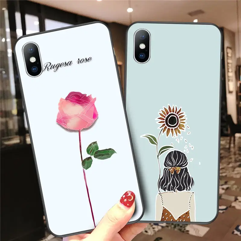 

Moskado Flowers Leaves Phone Case For iPhone XS Max 6 6s 7 8 Plus X XR XS Max 5 5s SE Lotus Floral 3D Relief Soft TPU Back Cover