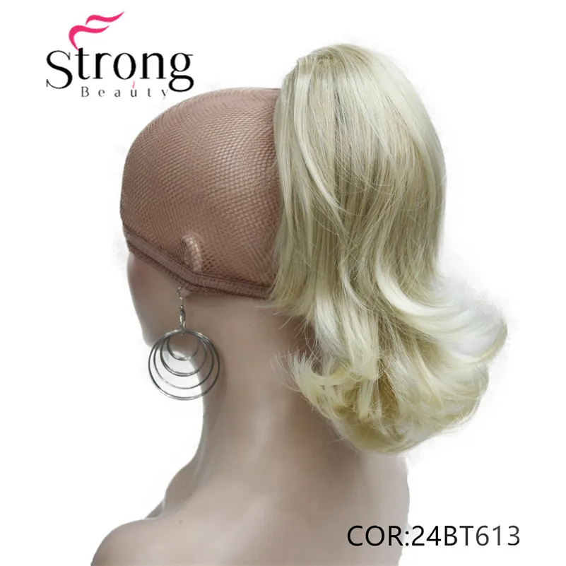StrongBeauty, 12 дюймов, двойное использование, волнистый стиль, зажим в коготь, конский хвост, наращивание волос, блонд, синтетические волосы с зажимом челюсти/коготь