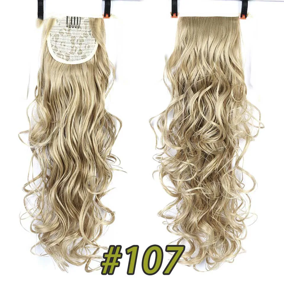 SHANGKE длинные кудрявые накладные волосы на шнурке, накладные конский хвост для женщин, синтетические волосы для наращивания из высокотемпературного волокна - Цвет: #17