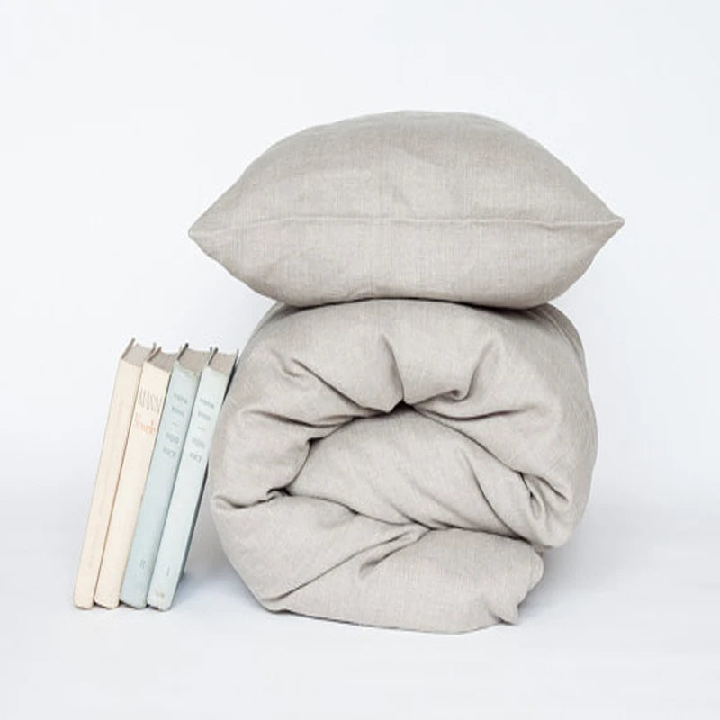 

Washed Flax Linen Duvet Cover White Natural Pure Linen Bedding Children Double Bed Cover 55"x86" dekbedovertrek lits-jumeaux