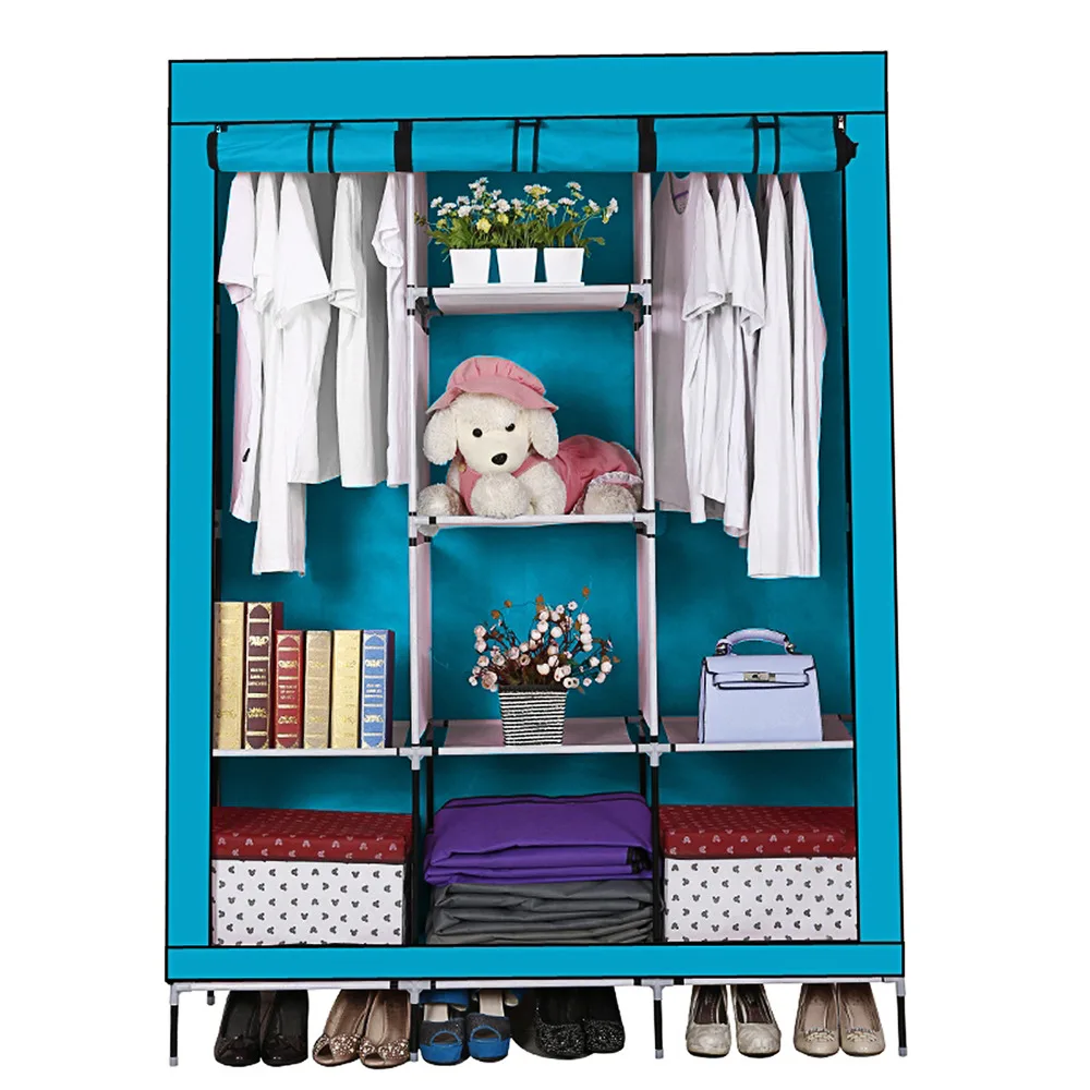 Us 4209 47 Offrusland Verkoper Draagbare Garderobe Closet Organizer Kast Doek Rack Met Planken 7 Kleur Kiezen In Rusland Verkoper Draagbare