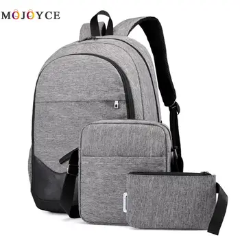 

3pcs/Set Men Travel Nylon Backpacks Teenager Boys Shoulder School Backpack Mochila sac a dos
