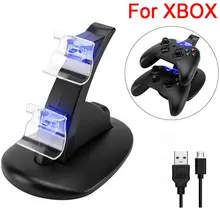Удобный светодиодный двойной USB порт игровой ручки Быстрая Зарядка Док-станция контроллер подставка для Xbox One
