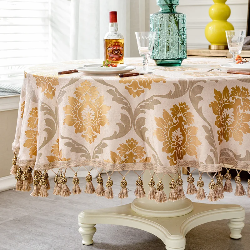 الأوروبية نمط قماش الجاكار الفاخر سماط مع شرابة ل الزفاف عيد ميلاد حزب جولة الجدول غطاء مكتب القماش للمنزل ديكور الأوروبية نمط قماش الجاكار الفاخر سماط مع شرابة ل الزفاف عيد ميلاد حزب جولة الجدول غطاء مكتب القماش للمنزل ديكور