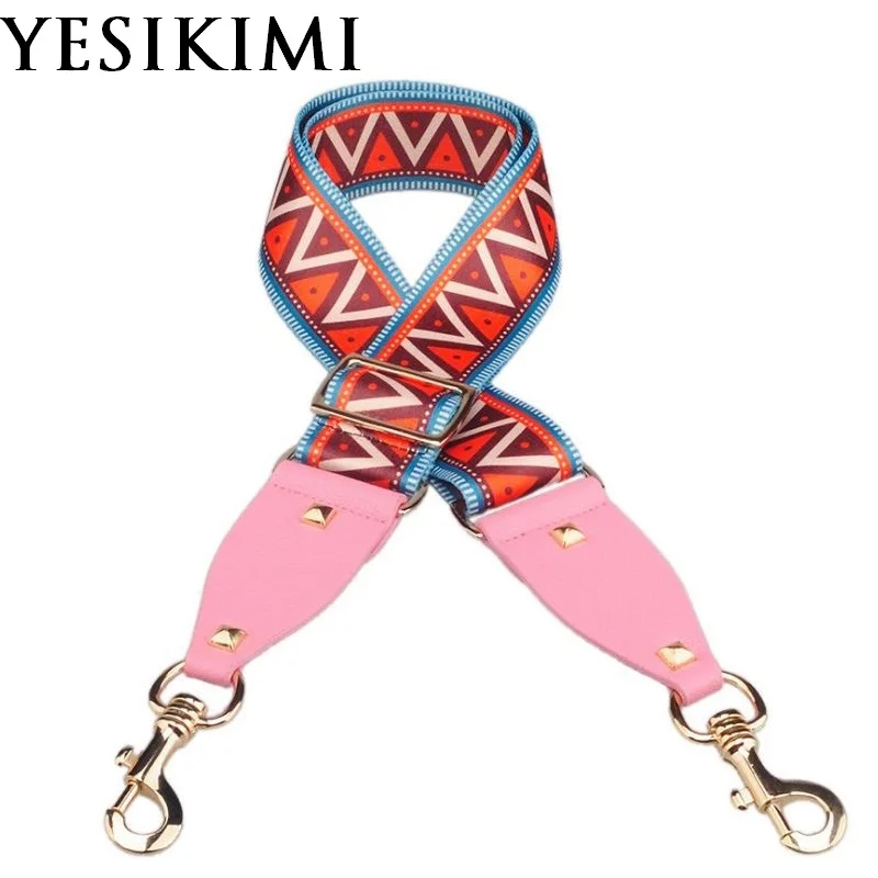 YESIKIMI New Bag Straps Geometry Pattern Belt For Women Purse 90 140CM