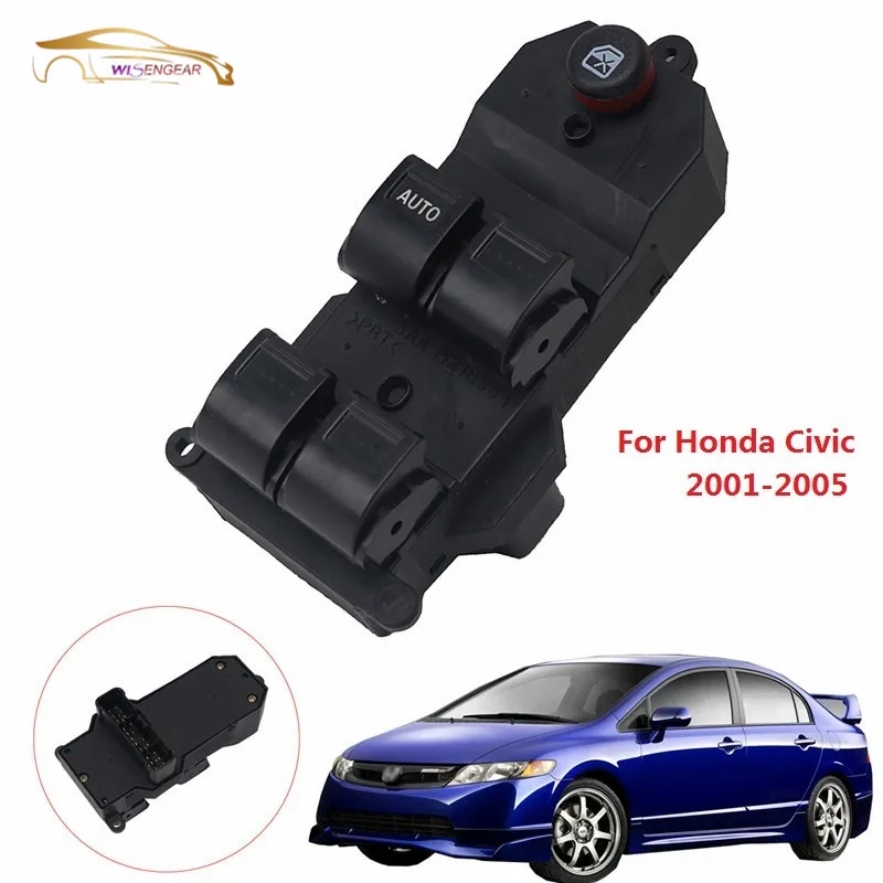 WISENGEAR Electric Power Window Master Control Switch For Honda Civic
