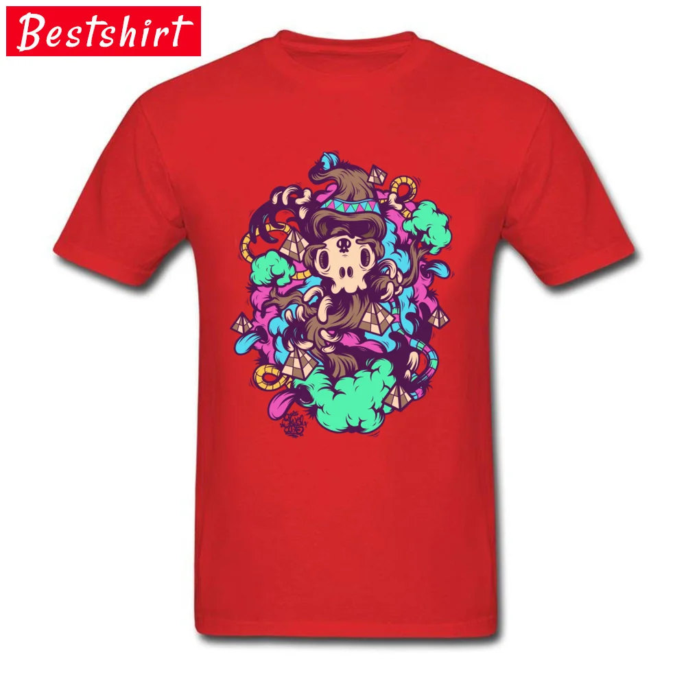 Skull Garden 100% Cotton T Shirt for Men Short Sleeve Summer Tops Tees Graphic Summer/Fall O-Neck Tees Funny Top Quality Skull Garden red