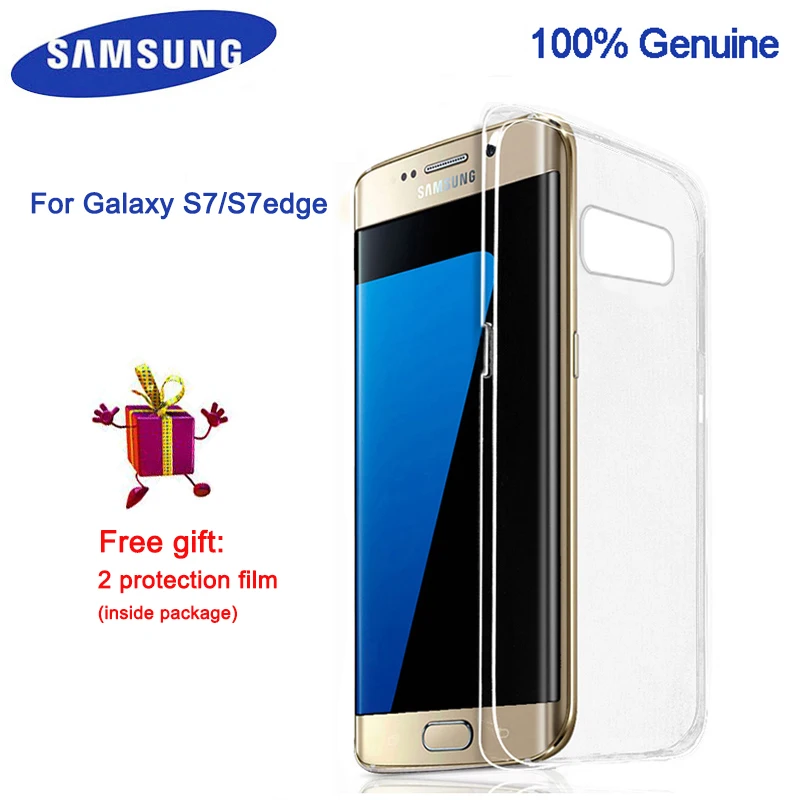 

100% Original Samsung S7/S7Edge smartphone cover Transparent Anti-Drop Protection Plastic Cover Soft Material