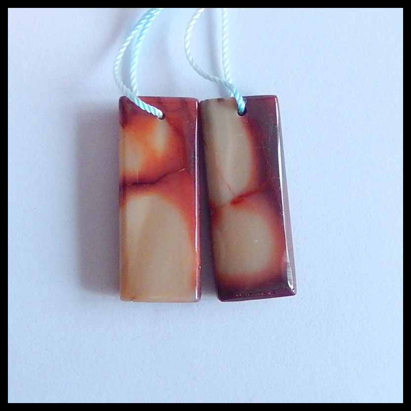 

Semi-precious stones, Jewelry accessories, Mookite jasper fashion gemstone women Earring Bead,29x12x5mm,7.7g