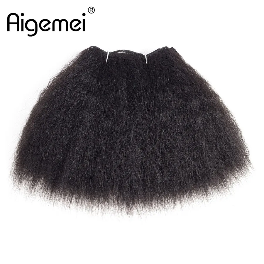Aigemei, 8 дюймов, 14 дюймов, синтетические волосы для наращивания, короткие, кудрявые, прямые, волнистые волосы, пучок волос для женщин, 1 шт./лот