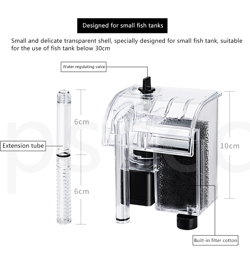 Аквариум водопад фильтр аэрационный насос тихий Аквариум Внешний Настенный Внешний насос удаления кроме масляной пленки супер
