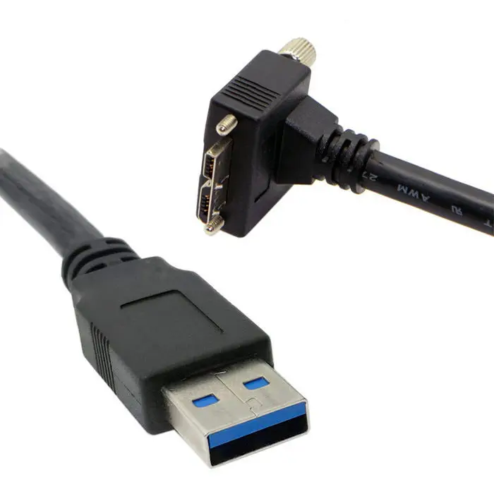 Xiwai 1,2 m 90D под углом Micro USB, винт с креплением на 3,0 кабель для передачи данных для промышленной камеры