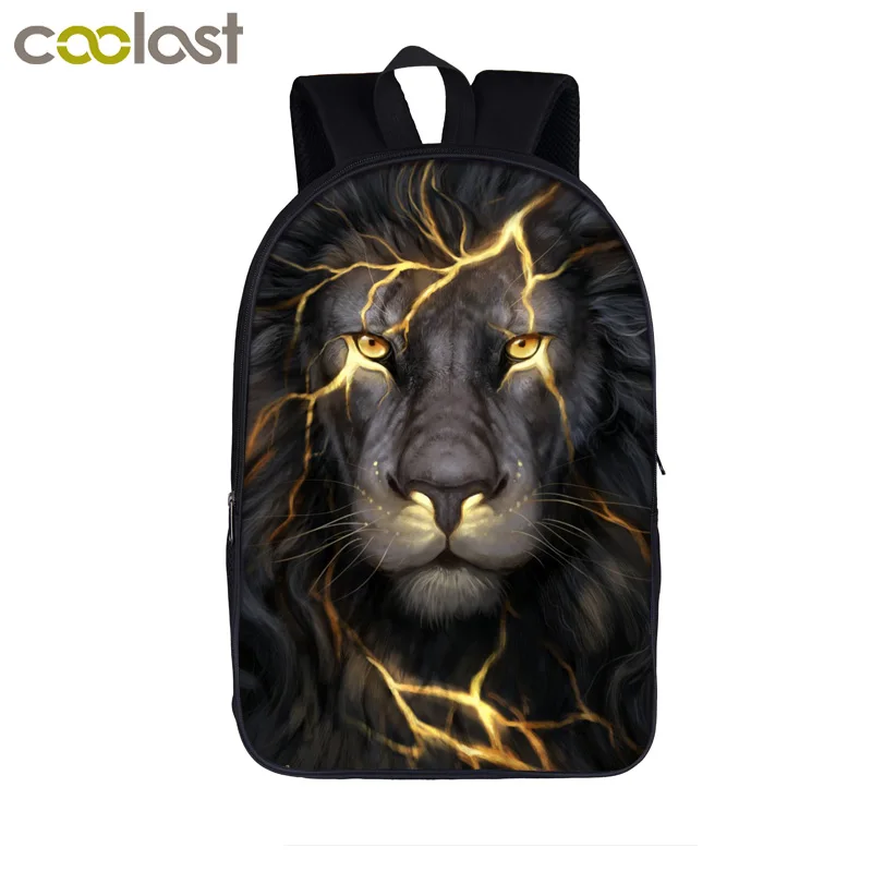Крутой Галактический рюкзак с изображением Льва, дневной Ночной Волк, рюкзак для подростков, мальчиков, девочек, студенческие школьные сумки, детская повседневная сумка, сумки через плечо - Цвет: 16shizi02