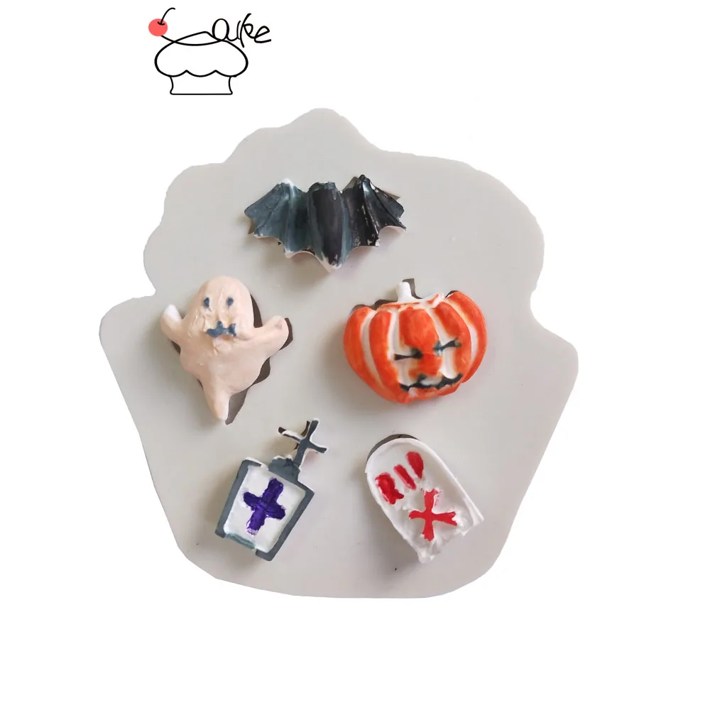 

Aouke Halloween Shaped Decorating Molds Cake Silicone Mold Sugarpaste Candy Chocolate Gumpaste Clay Mould J155
