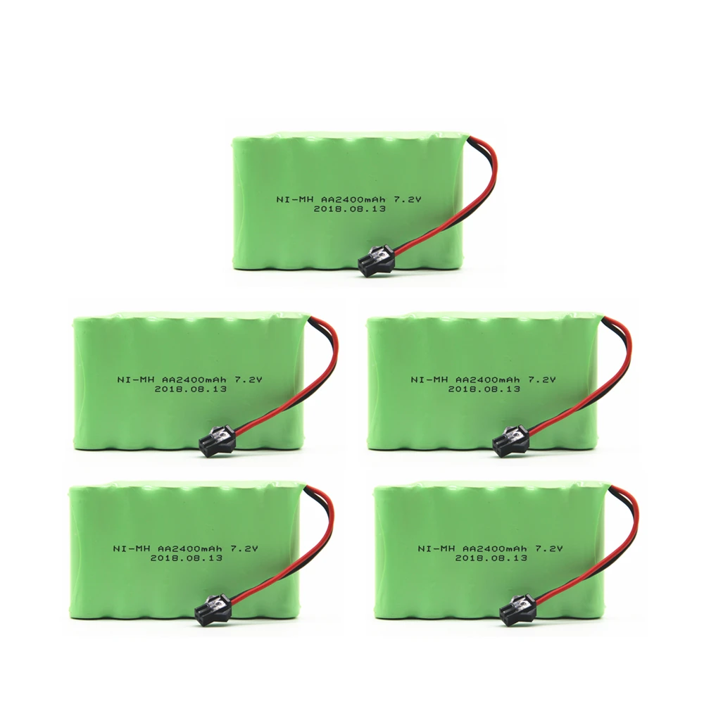 7,2 v 2400 mah AA Ni-MH аккумулятор с зарядным устройством большой емкости электрический игрушечный аккумулятор дистанционный автомобиль корабль Робот Перезаряжаемые 7,2 v 2400 mah - Цвет: 5B