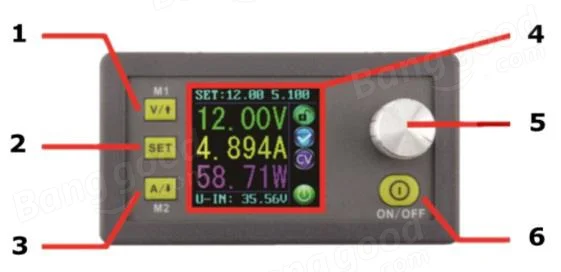 RUIDENG DPH5005 Buck-boost Converter Constant Voltage Current Programmable Digital Control Power Supply Color LCD Voltmeter 50V 5A