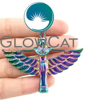 

50X Rainbow Color Egyptian Mythological Winged Goddess Isis Charms fit Women Girl Handmade Pendant Jewelry