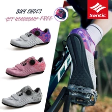 Santic/Женская обувь для велоспорта; Светоотражающая обувь для шоссейного велосипеда; обувь MTB; дышащая мужская обувь на резиновой подошве; европейские размеры 39-45; LS18008