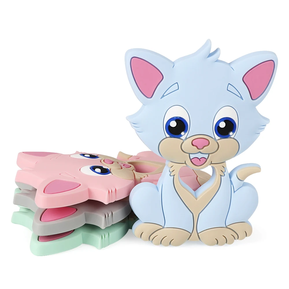 TYRY. HU 1 шт. милый кот Силиконовые Прорезыватели для зубов пищевого качества мультфильм Детские Прорезыватели игрушки DIY соска цепи ожерелья для детей продукты