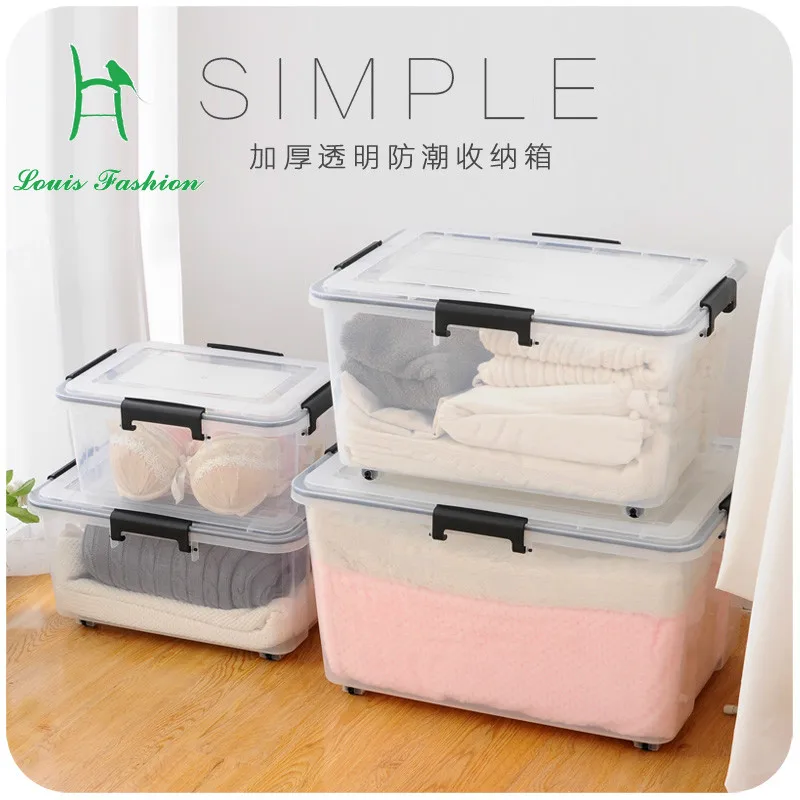 Louis Fashion XL covered transparent storage box plastic clothes